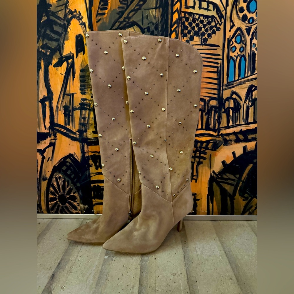 Ladies Vince Camuto Suede Fimulie Embellished Over the Knee Highheel Boots